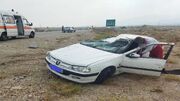 واژگونی مرگبار سواری پژو پارس در جاده شاهرود