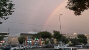 رخ نمایی پدیده رنگین کمان در آسمان کرج + تصاویر