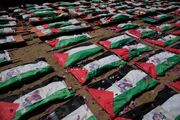 تشییع پیکر112 شهید فلسطینی