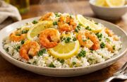 طرز تهیه پلوی لیمو و میگو ، پلوی مجلسی با عطر مدیترانه‌ ای