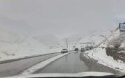 بارش برف در جاده کندوان