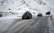 بارش برف در جاده کندوان