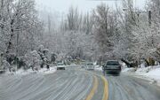 بارش برف در جاده‌های البرز