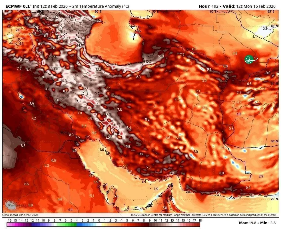 افزایش قابل توجه دما در ایران طی هفته آینده