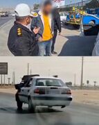 توقیف زانتیای متحرک ۳چرخ در شیراز!