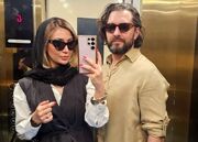 قاب عاشقانه بهرام رادان و همسرش در سفر به قشم