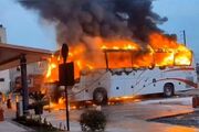 قطع خطوط ارتباطی، باعث سوختن یک اتوبوس مسافربری شد