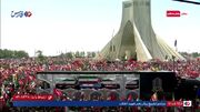 پیکر رهبر شهید وارد میدان آزادی شد