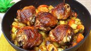 پخت یک غذای تازه و لذیذ با ران مرغ