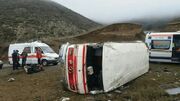 واژگونی مینی‌بوس در همدان با ۲۴ مصدوم