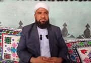 تصویری از پیکر مولوی شهید یوسف گرگیج در تجمع شبانه