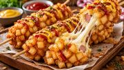 طرز تهیه کورن داگ سیب زمینی کره‌‌ای