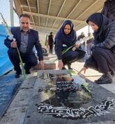 گزارش تصویری| مزار شهدای زنجان گلباران شد