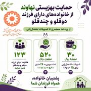 اینفوگرافیک | حمایت بهزیستی نهاوند از ۱۲۳ خانواده دارای فرزند دوقلو و چندقلو