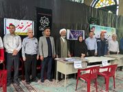 قیروکارزین| برپایی میز خدمت بهزیستی قیروکارزین در مصلی نماز جمعه با هدف ارتقای خدمات در هفته پدافند غیرعامل