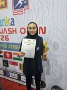 پرنیان در کلمبو طلایی شد؛ درخشش اسکواش‌باز اصفهانی در بین‌المللی سریلانکا