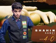 صعود شاهین سبزی به فینال اسنوکر زیر ۲۱ سال آسیا