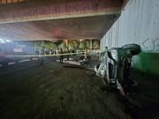 سقوط مرگبار خودروی MVM از پل تهرانپارس