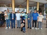 استقبال از قهرمان طلایی ووشو در فرودگاه شهید هاشمی‌نژاد مشهد