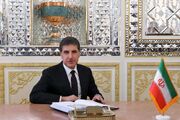 حضور نچیروان بارزانی در مراسم تشییع رهبر شهید