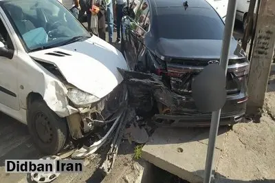برخورد کامیون با ۱۵ خودروی سواری در غرب تهران