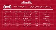 لیست قیمت خودروهای کارکرده/ پراید، تارا، پژو ۴۰۵، تیبا و دنا چند؟ + جدول خردادماه ۱۴۰۵