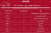 لیست قیمت گوشت مرغ امروز ۵ مرداد ۱۴۰۵ | مرغ کامل کیلویی چند شد؟ + جدول