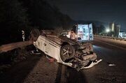 تصادف مرگبار کامیون با ۲ خودروی سواری در جاده امامزاده هاشم؛ ۴ نفر جان باختند