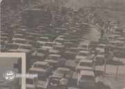 عکس‌هایی از ترافیک وحشتناک تهران در زمستان ۱۳۵۴