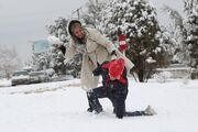 (تصاویر) بارش اولین برف زمستانی در کرمان