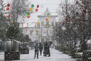 (تصاویر) بارش برف زمستانی در رشت