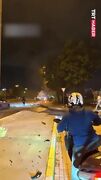 تصادف آتشین دو خودرو در استانبول