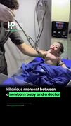 نوزاد تازه‌ متولد شده با یک حرکت بامزه پربازدید شد