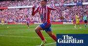 European football roundup: Simeone’s son scores for Atlético, Napoli thrashed