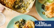 Thomasina Miers’ Mother’s Day recipes for leek, spinach and sheep’s cheese pie with a rice and cauliflower salad