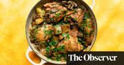 Nigel Slater’s recipe for chicken thighs with mushrooms and cider