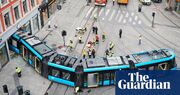 Tram derails and crashes into shop in central Oslo