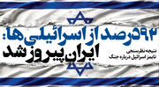 92درصد از اسرائیلی‌ها: ایران پیروز شد