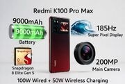 ردمی K100 Pro Max با باتری ۹۰۰۰ میلی‌آمپر و نمایشگر ۱۸۵ هرتز معرفی شد