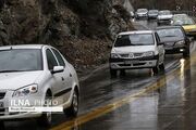 لغزندگی جاده‌ها در پی بارش برف و باران