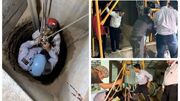 مصدومیت ۴ کارگر مقنی به دلیل کمبود اکسیژن در چاه