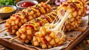 طرز تهیه کورن داگ سیب زمینی کره‌‌ای