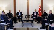 دیدار وزیر خارجه ترکیه با هیئت حماس در آنکارا