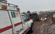 واژگونی خودرو تیگو هشت در یزد یک فوتی و پنج مصدوم داشت