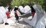 استقرار یک‌هزار و ۸۰۰ چادر اسکان اضطراری هلال‌احمر استان مرکزی در پارک ملت تهران