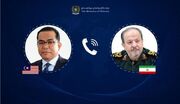 گفت‌وگوی تلفنی وزرای دفاع ایران و مالزی؛ تأکید بر توسعه همکاری‌های دفاعی و نظامی