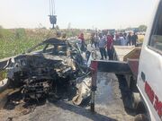 فوت ۲ نفر در تصادف و آتش‌سوزی خودرو در محور اهواز ـ شوش