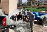 کشف و جمع‌آوری ۵۰۰ مترمربع تور ماهیگیری غیرمجاز در تالاب نوروزلو