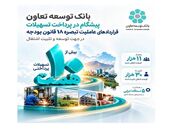 بانک توسعه تعاون پیشگام در پرداخت تسهیلات تبصره۱۸