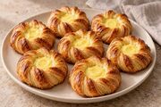 آموزش شیرینی پزی / طرز تهیه شیرینی دانمارکی گرد با کرم وانیلی